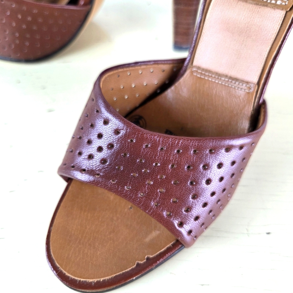 Vintage Foot Works Sling O Lators Brown Leather Women's Mules 6M - Picture 5 of 16